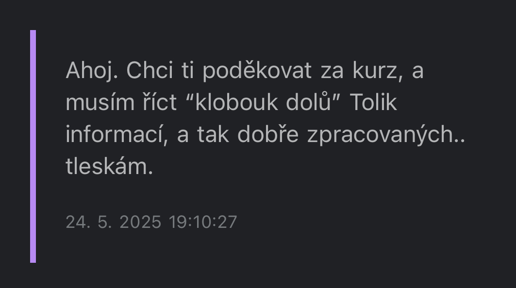 Recenze klienta